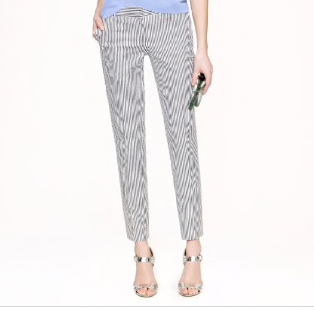 J. Crew Cafe Capri in Seersucker Sz 6